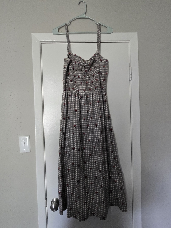 Free People Dresses & Skirts - free people Grey Gingham Midi dress